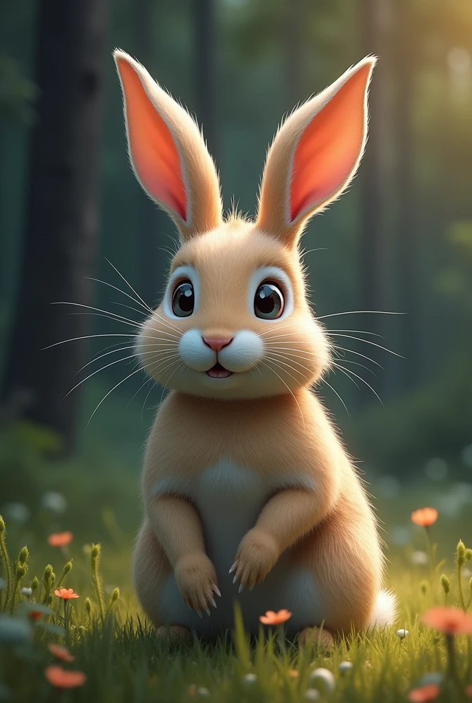 The rabbit is scared