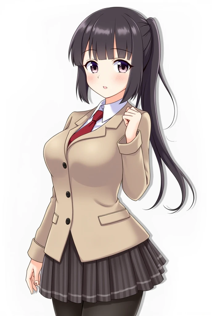 Please create a character portrait for a detective novel game according to the following requirements.。
## Requirements - A cute woman who is a detective's assistant - The crime scene is a mountain lodge, so the clothes are appropriate for a mountain lodge - Japanese animation style - PNG format - Transparent background - Size is 860 x 750