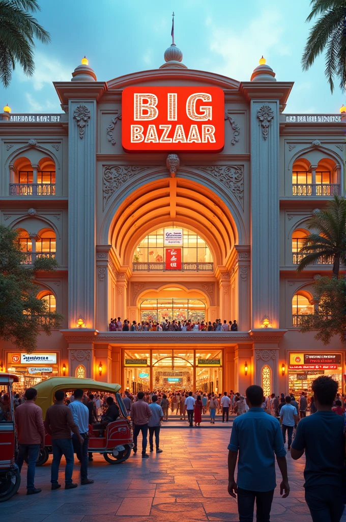 An indian mall named big bazaar front face where public entrance