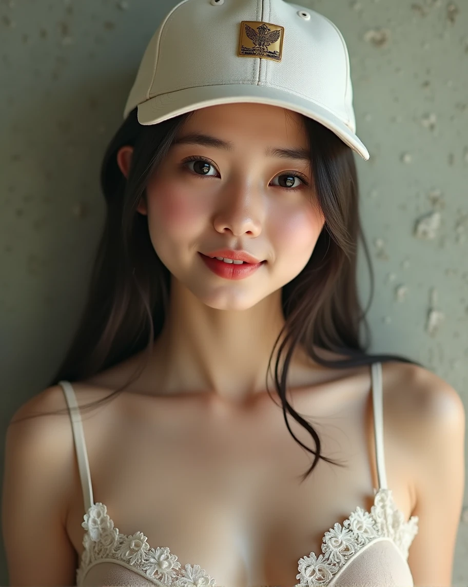 8K Ultra HD Masterpieces, Beautiful Thai girl ware cap, clear skin, see-through dress