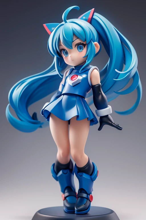 Primary school students ,Young girl,Rockman、Mega Man、whole body、Character portrait、front view