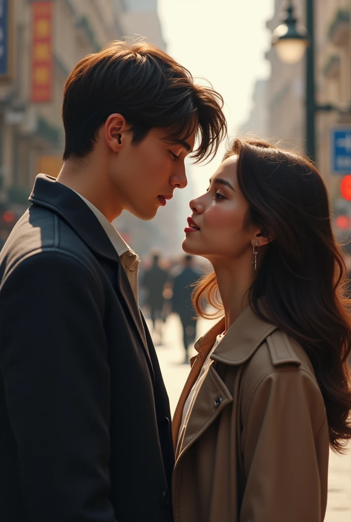 A young man turned to look the girl who walked past him