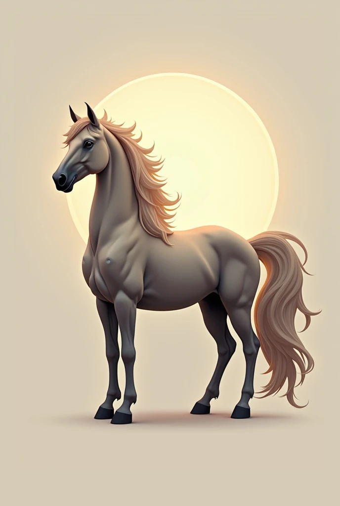 Horse with halo, minimalist, logo, for branding