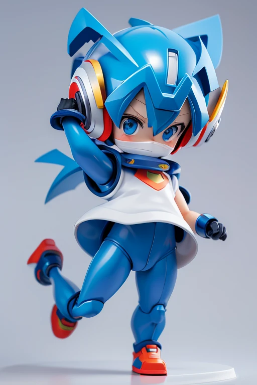 Rockman、Mega Man、Helmetのデザイン,robot,Android,Primary school students ,Young girl,Simple design,Deformed Design,Mini Characters,Pitch Resuit,Sentai Hero,Perfect outfit,Yoga Suit,robotジョイント,Plug Suit,Spacesuit,Full body illustration,Helmet,Face masks,フルFace masksをかぶっている、,Sentai Hero、front view
