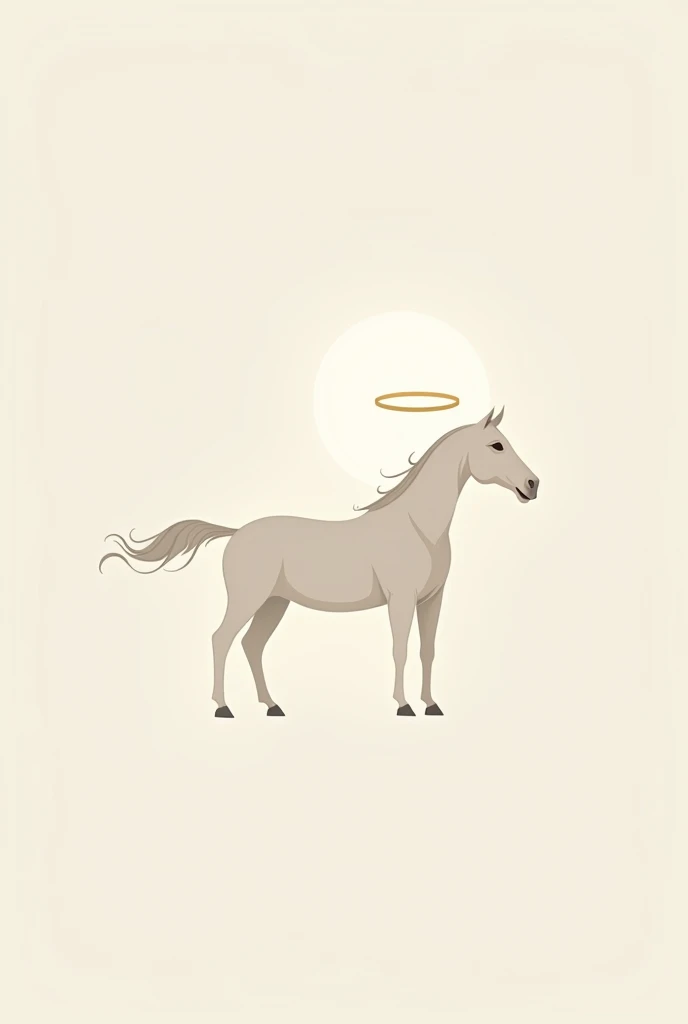 Angelic minimalist logo Horse with halo
