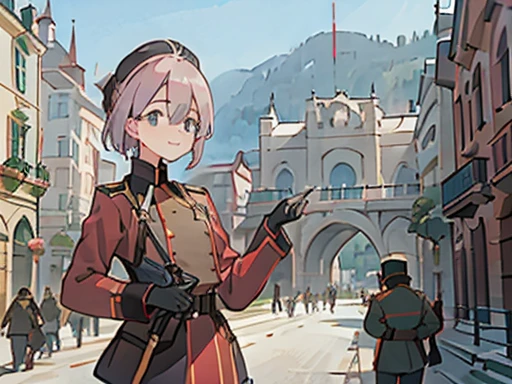  austria=hungary empire soldier smile girl  in city parade