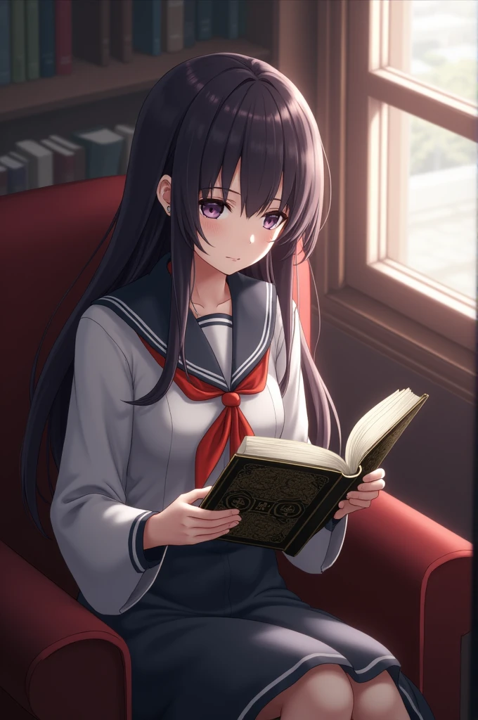 Kazama Iroha reading a book