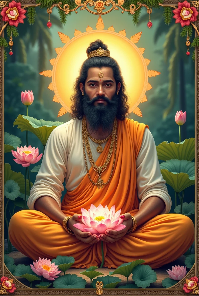 Poster about sundara murthy nayanar as poet avatar with lotus in hands