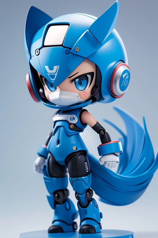 Rockman、Mega Man、Helmetのデザイン,robot,Android,Primary school students ,Young girl,Simple design,Deformed Design,Mini Characters,Pitch Resuit,Sentai Hero,Perfect outfit,Yoga Suit,robotジョイント,Plug Suit,Spacesuit,Full body illustration,Helmet,Face masks,フルFace masksをかぶっている、,Sentai Hero、front view