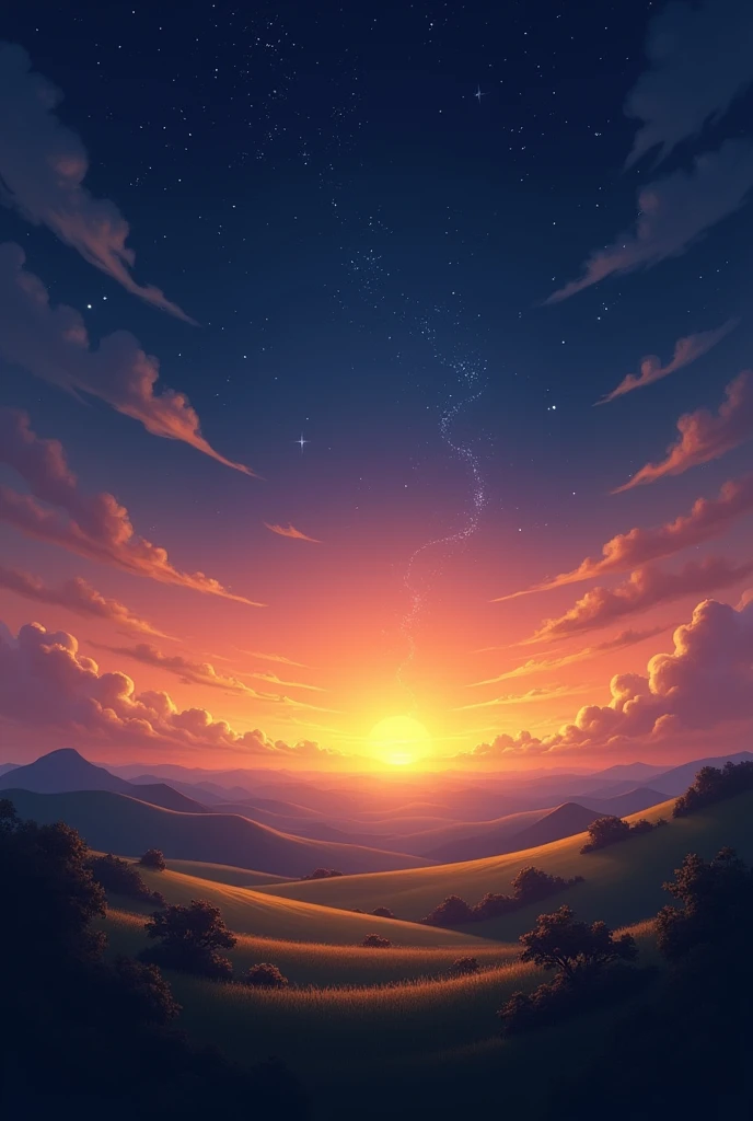 Sunset and star