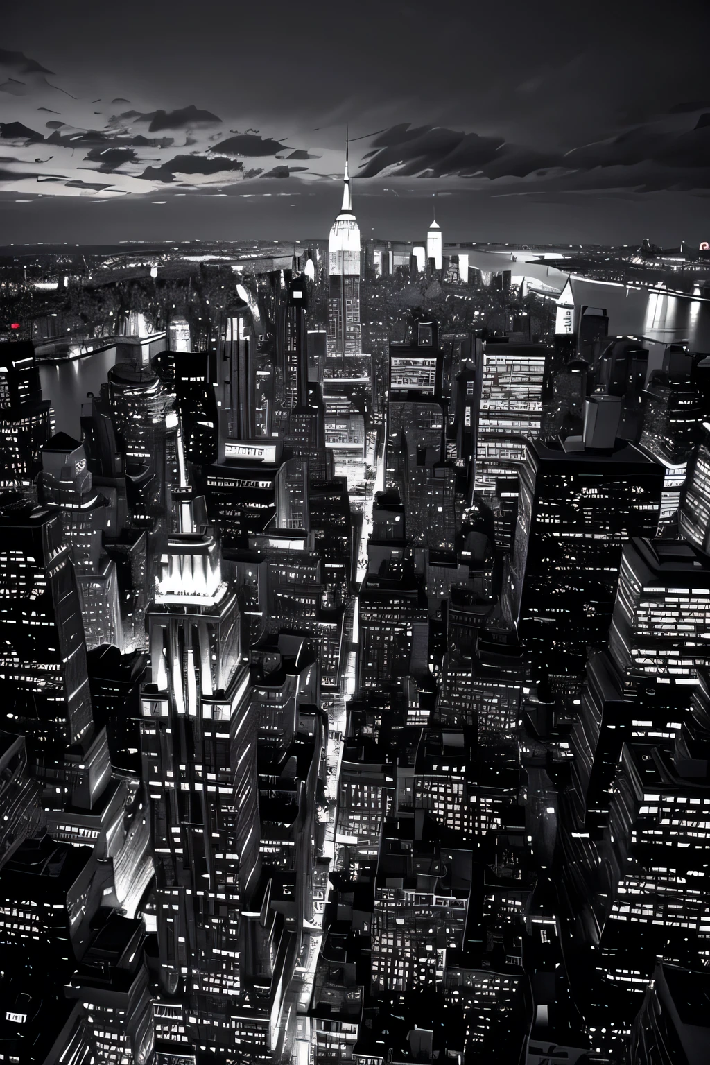 Monochrome、New York Cityscape