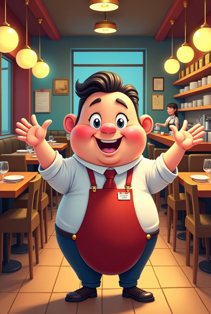 Cartoon. Restaurant manager
