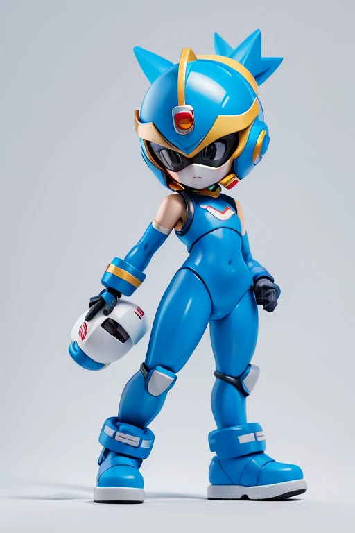 Rockman、Mega Man、Helmetのデザイン,robot,Android,Primary school students ,Young girl,Simple design,Deformed Design,Mini Characters,Pitch Resuit,Sentai Hero,Perfect outfit,Yoga Suit,robotジョイント,Plug Suit,Spacesuit,Full body illustration,Helmet,Face masks,フルFace masksをかぶっている、,Sentai Hero、front view
