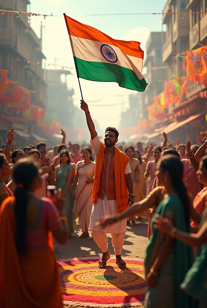 Make a detailed image on independence day of india
