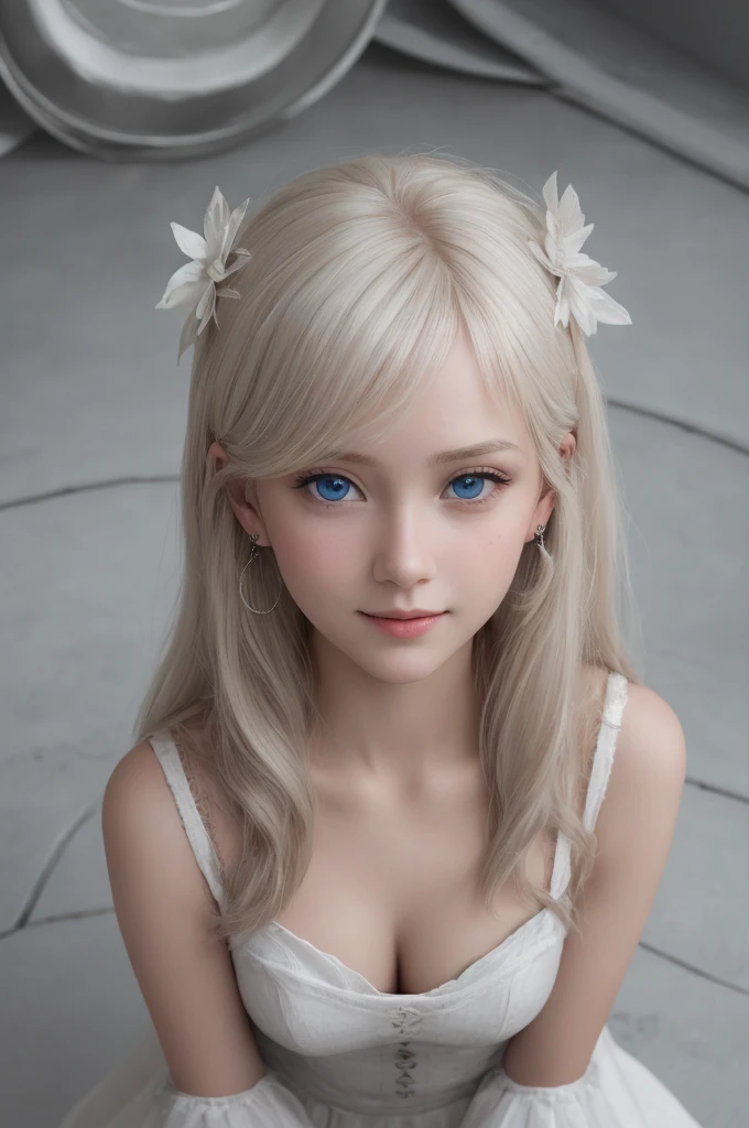 (Scandinavian girls:1.5)、Blue eyes:1.5、bangs:1.5、(Small face)、round face、light in your eyes、Sparkling Eyes、Moist eyes、Beautiful shining platinum blonde hair、Gentle expression、A perfect and beautiful 8 year old girl、Cleavage、smile、(looking at the camera)、(Upper Body)、Moisturized lips、Glossy lips、beautiful girl、cute、Transparent white skin、
(((((BREAK))))),, bangs:1.5、Small face:1.5,(Stylish clothes)、Wide angle、front、hair ornaments、Earrings、8k、Surreal、Looking into the camera、Staring at me 1.3、Eyes meet、Shot from above、Look Up、Look Up、knees、Full body shot、Standing、High heels、