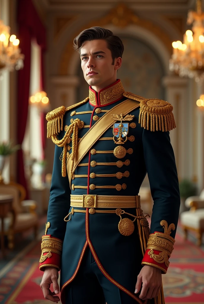 Italian nobility family boy in 2024 his age is 24 and he is a royal gard soldier 
