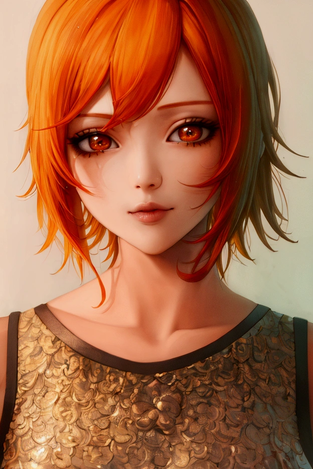 (((masterpiece))), (((Highest quality: 1.4))), ((Super Detail: 1.4)), Nami, Orange Hair, Highly detailed facial features, Expressive Face, Detailed Texture, Volumetric, Warm shades beneath her skin, Ultra-high resolution