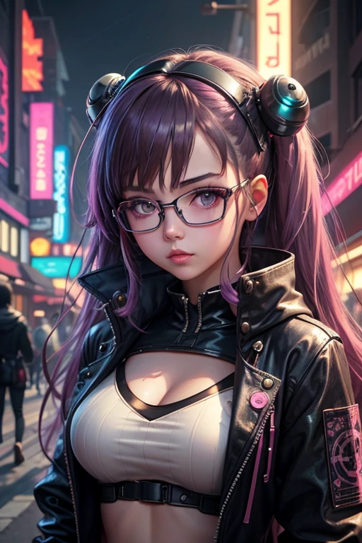 Anime Girl, Cyberpunk, Fantasy, Girl with Glasses, ta