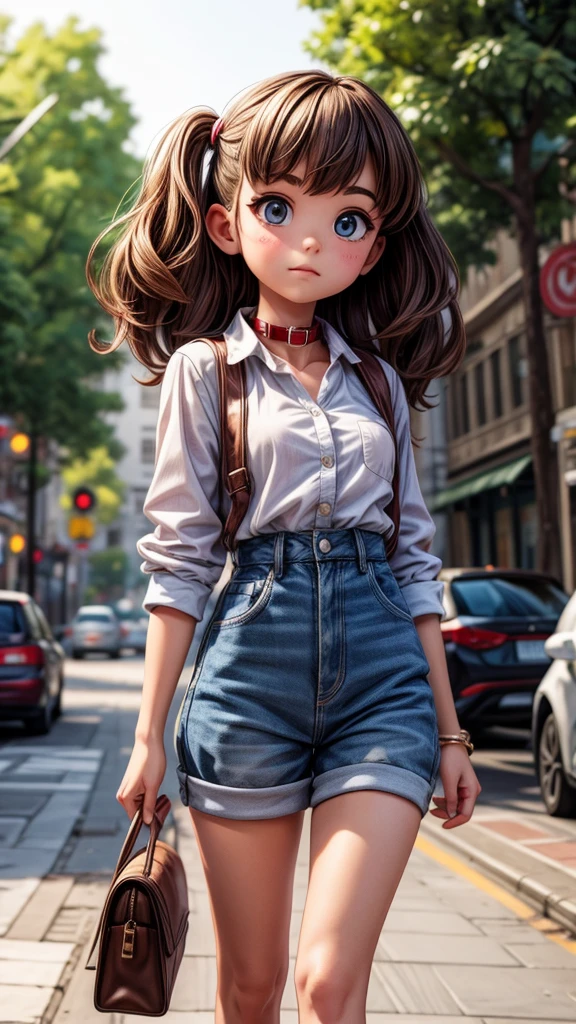 A girl with a collar  