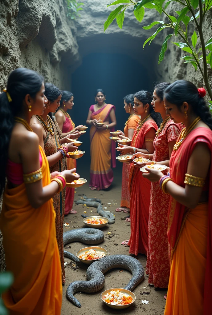 naga panchami festival , where women go inside snake hole and worship naga devatas for wellbeing of ren.