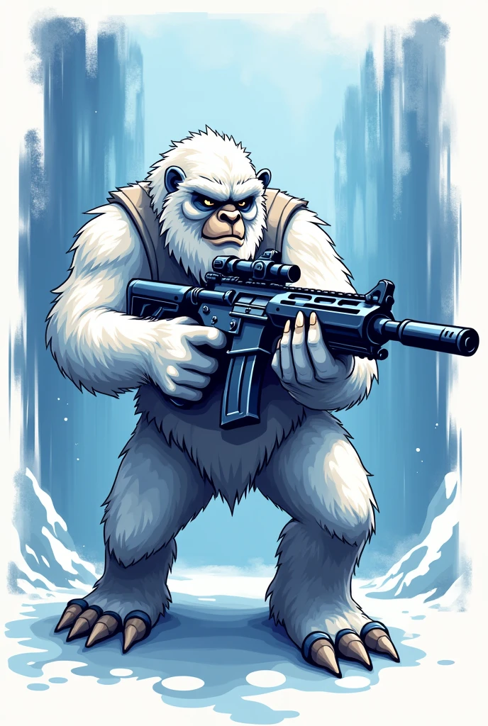 Yeti as a gamer vector logo
In one hand m416 glaciers