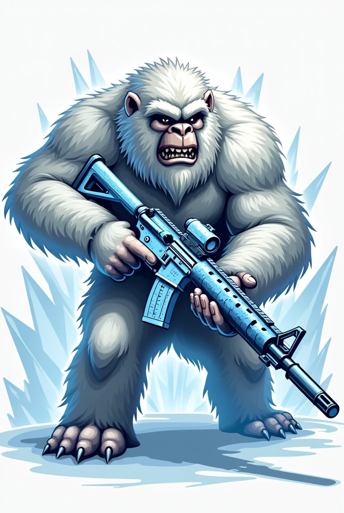Yeti as a gamer vector logo 
In one hand m416 glaciers 