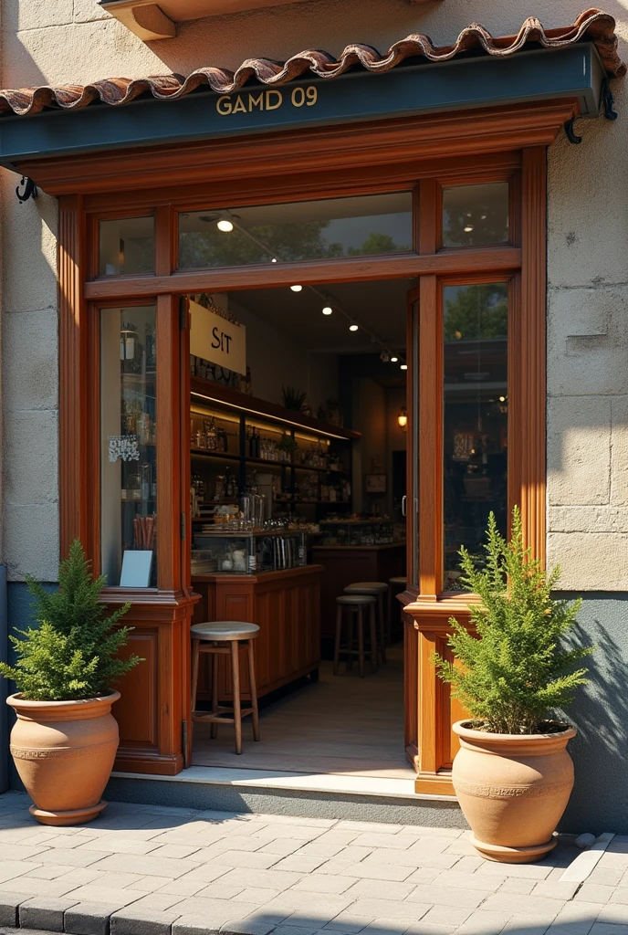Create an image of a store in Argentina, with the style of fileteado porteño