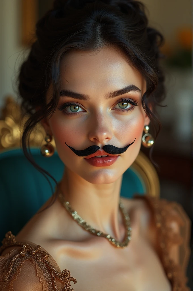 Lady having Little mustache