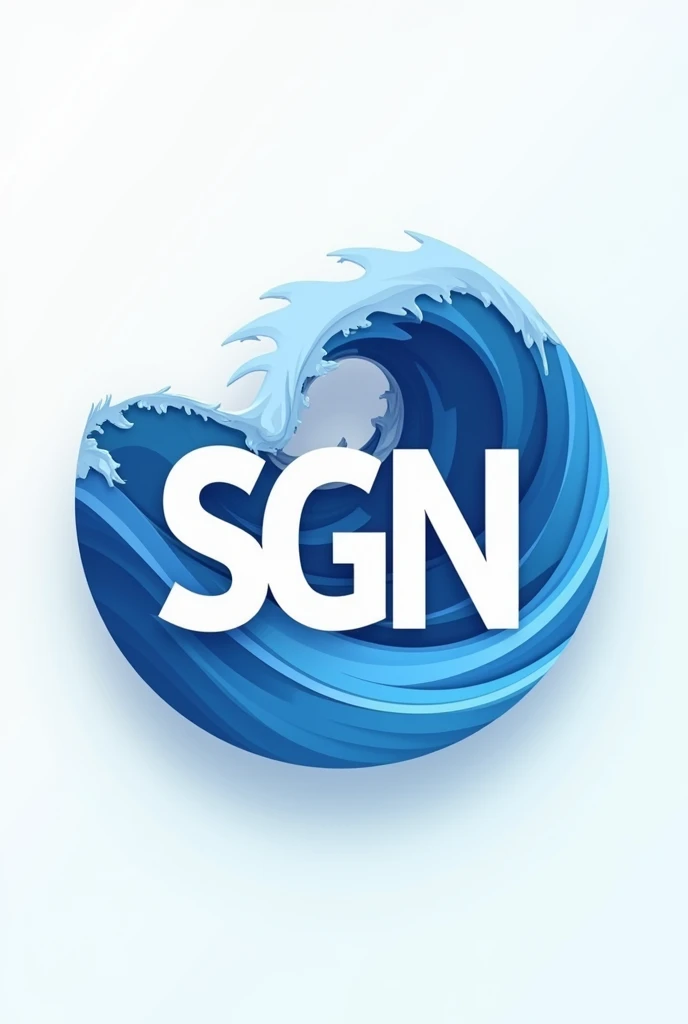 create a modern logo with the letters "SGN" forming a tsunami