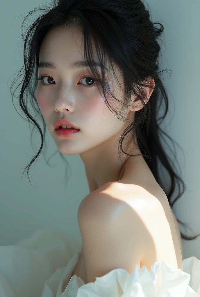 rompts
Copy
Arafed Asian woman with long black hair and naked, (12x) extremely pale white skin, soft pale white skin, Seulgi from Red Velvet, with pale skin, very pale white skin, pale fair skin!!, pale white skin, very very pale white skin, pale porcelain white skin, pale beautiful skin, extremely pale white skin, very very very pale white skin, seducing wearing nothing she is wet and naked full body image