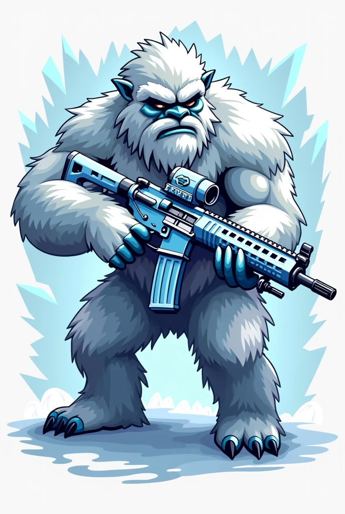 Yeti as a gamer vector logo
In one hand m416 glaciers, for use profile