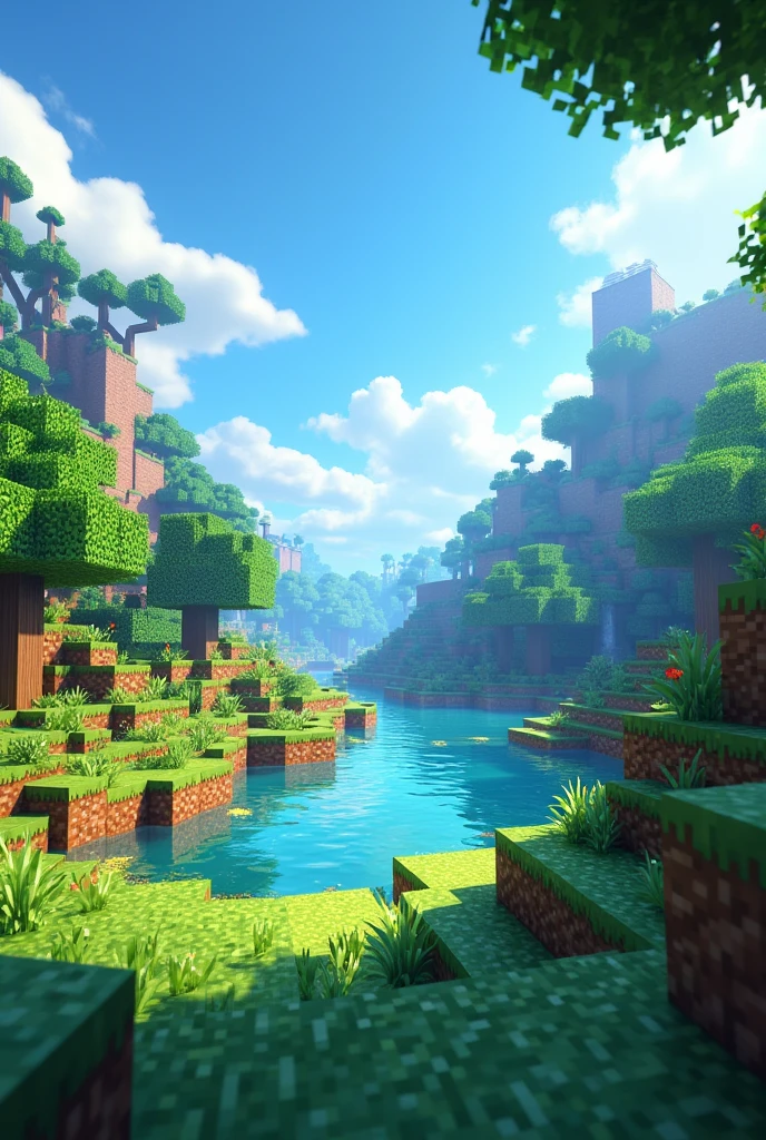 Make a minecraft animated graphic without player and canvas 16.9