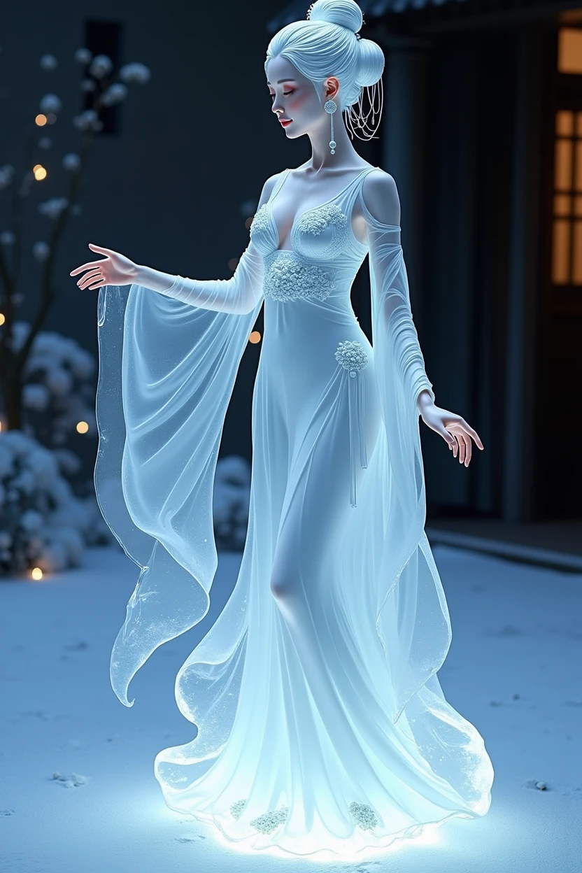 (ice - carving:1.4),Movie Angle,(Fan Bingbing, ice sculpture girl,Anatomically correct,full bodyesbian,Masterpiece ice sculpture camellia,Representative work Hanfu,Smile,sexy,full body arts,traditional arts,erotic arts,Queen arts,Amazing body arts,Amazing hear style,traditional japanese girls,japanese geisha, japanese artworks,Pari, jewelry arts,full body arts style,full body capture)