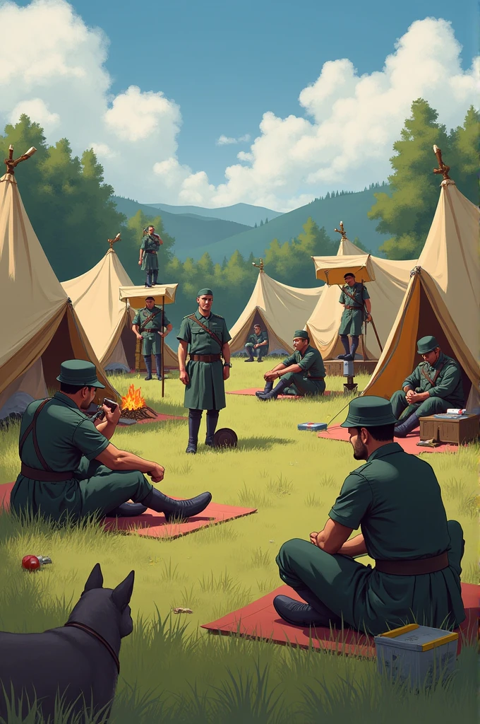 Bored Soldiers: Soldiers standing around their camp, looking bored. Some are playing games, mimicking animals, or trying to balance things on their noses. Kingdom timeline