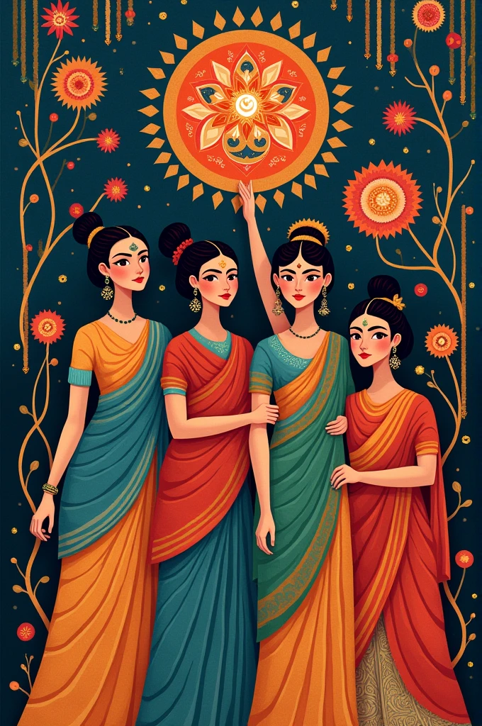 Illustration of fusion of two different indian culture