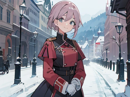  austria empire soldier smile girl  in city