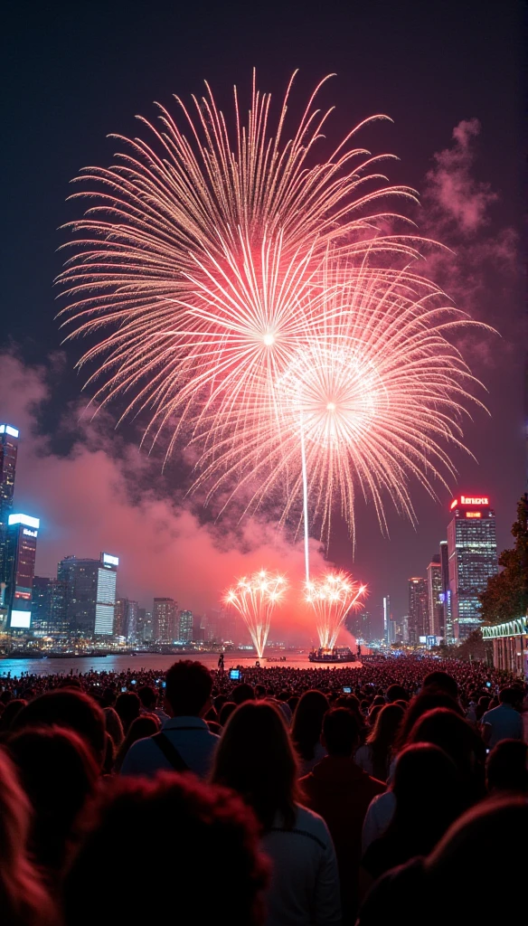 Japan Fireworks Festival;Prosperous city crowds