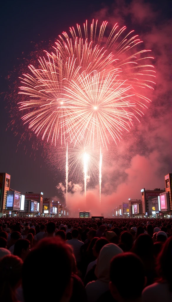 Japan Fireworks Festival;Prosperous city crowds