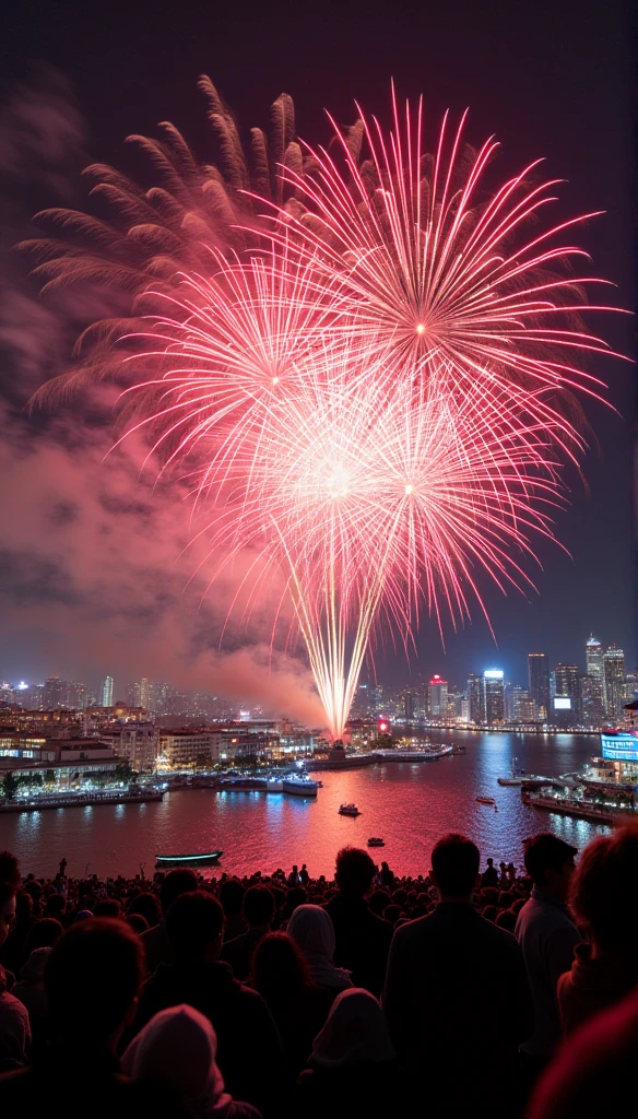Japan Fireworks Festival;Prosperous city crowds