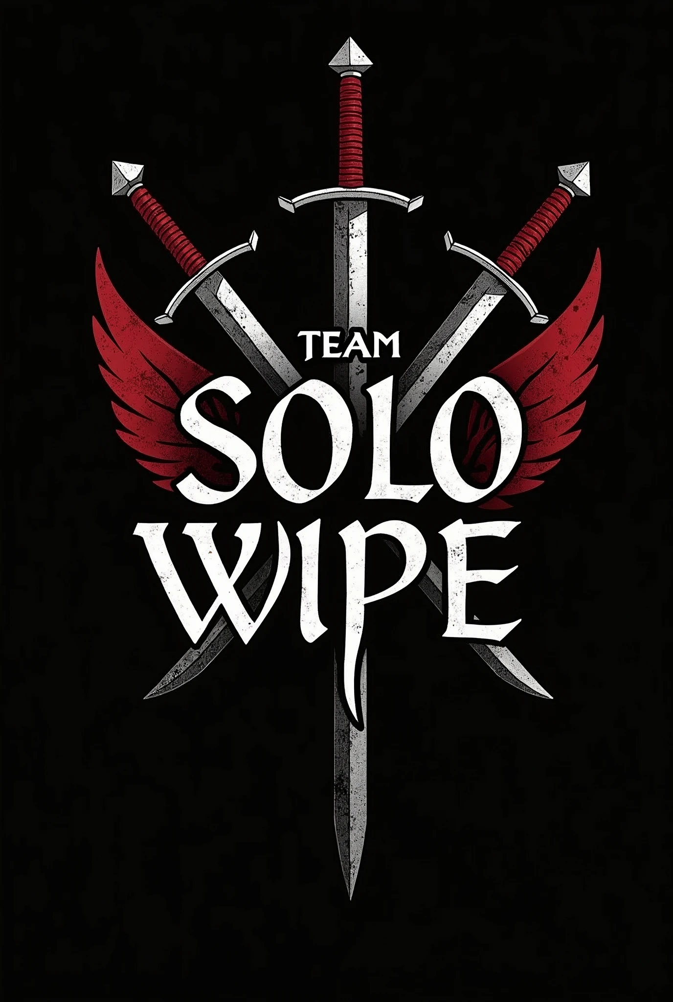 Logo with swords with the tittle of "Team Solo Wipe"