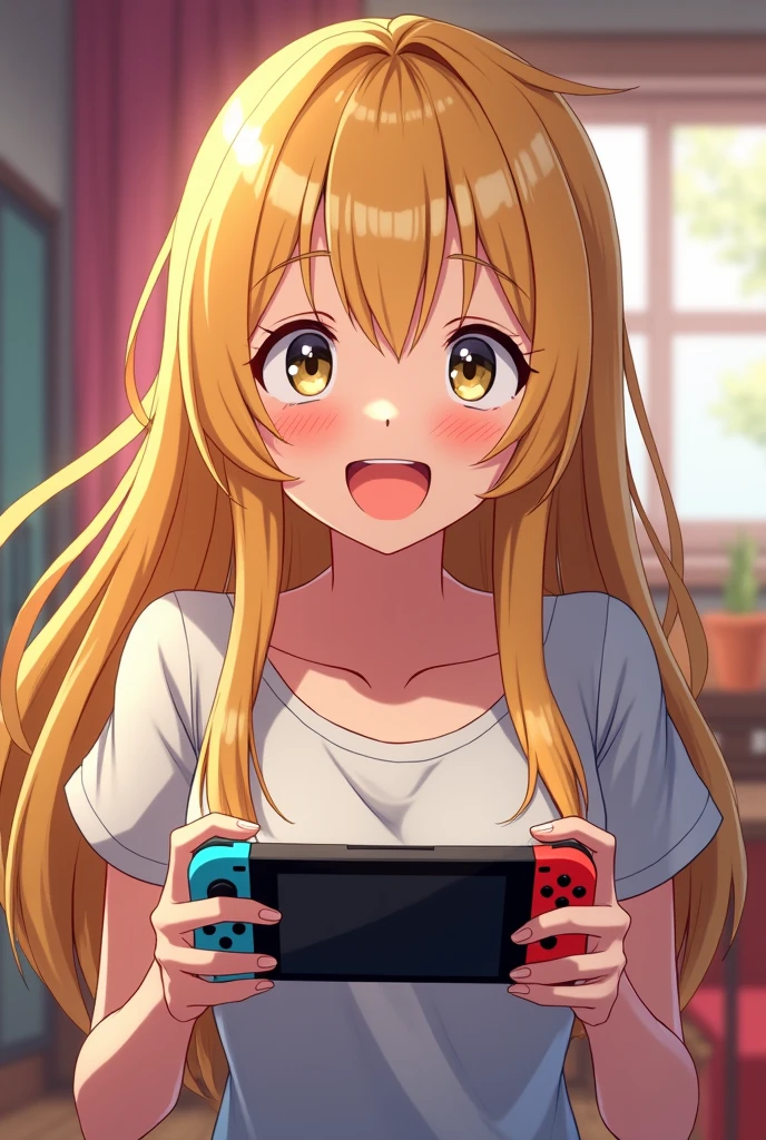 sorry、That was a bad explanation。Draw a girl playing a game in anime style。cute！Yaruyan！but、I like girls with long blonde hair。it's cool！Nintendo Switchをさせて、Please draw me looking like I&#39;m having fun。Wow, I really like it！If I had to say、Draw it a little more colorfully。The screen is upside down。Please play a game with the man with his face hidden.。やばいやつ後ろにohるで？After、Reverse the screen！Why are you showing it in front of me?？After、Erase the scary guy behind me, become a normal human, hide your face in the shadow, and play a game with me。Yeah、Get your boyfriend and play games。oh、ohう…もうそれでええから、Take off your clothes.。I can&#39;t take off my clothes outside。sorryな、I was bad。I saw this image before？Cutting corners?？Well then！Finally, smash the Switch.！