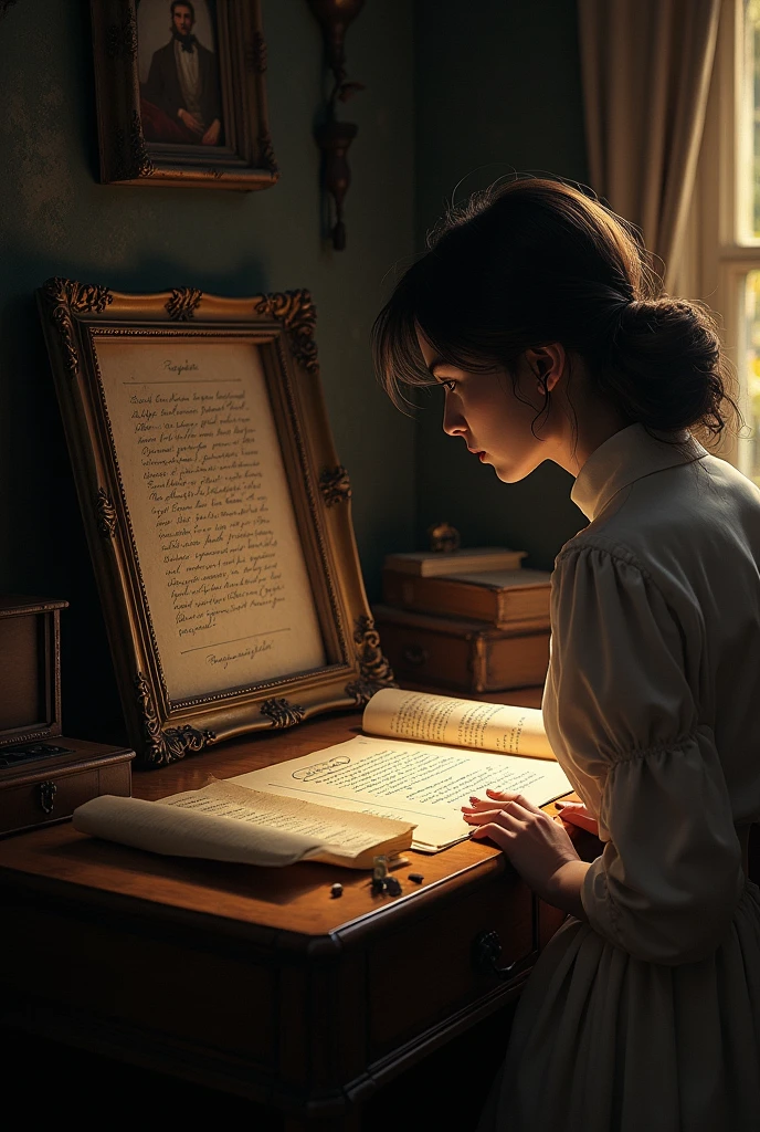 Alongside Lady Eliza’s personal items, Emily finds an old portrait with a hidden message written on the back. The message implicates someone from the town’s history. Emily’s task is to match the clues in the message with historical records to identify the betrayer and understand the full extent of the betrayal.