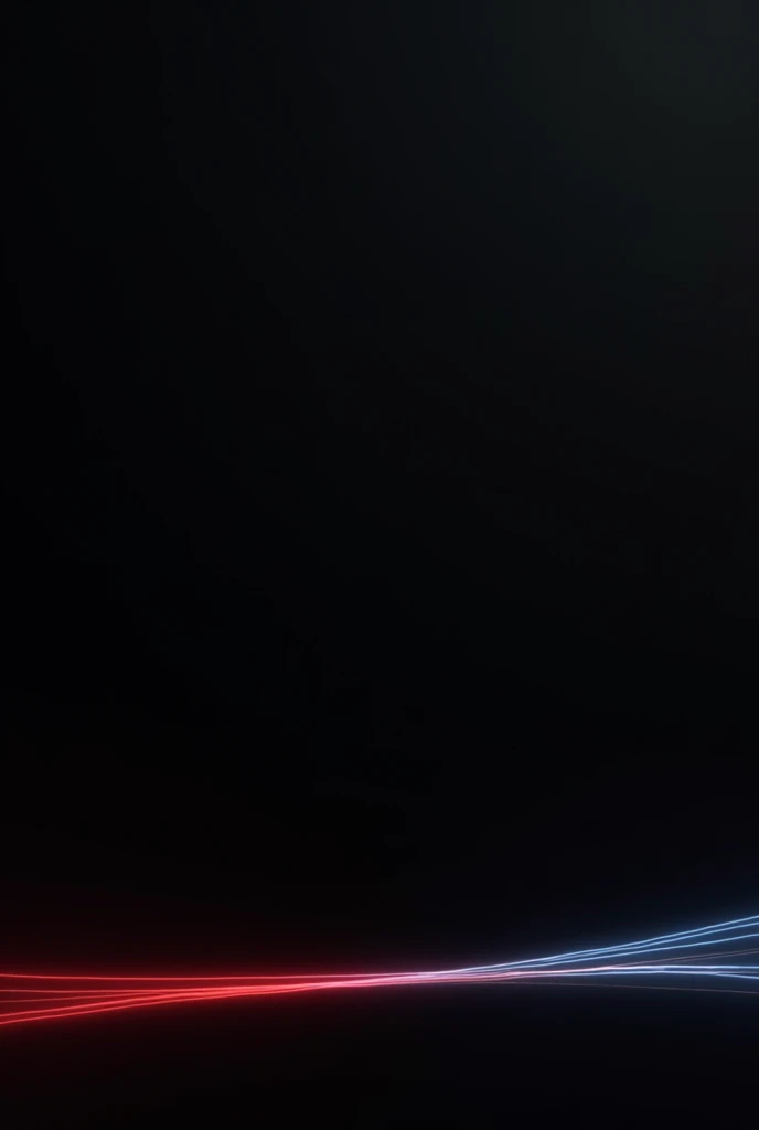 A full black photo with a red line at the bottom and a blue line and white line very thin lines with different directions