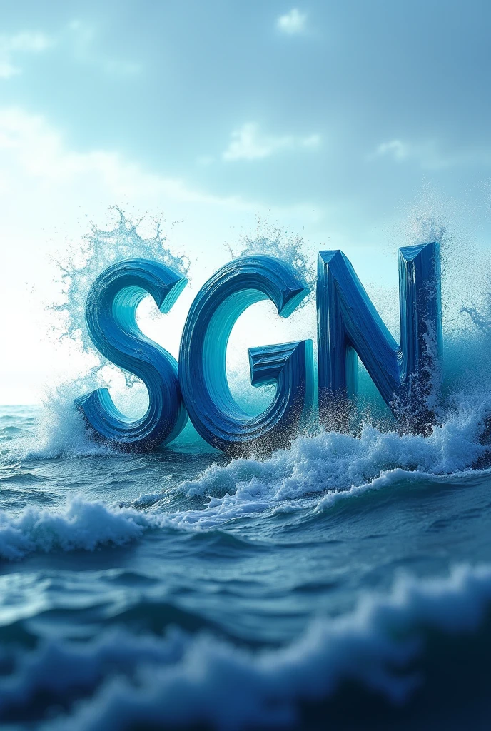 The waves form the writing SGN