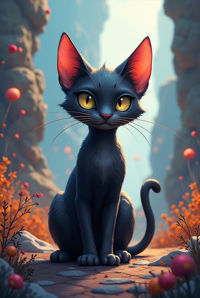 Create a cat image combining imagination, innovation and curiosity
