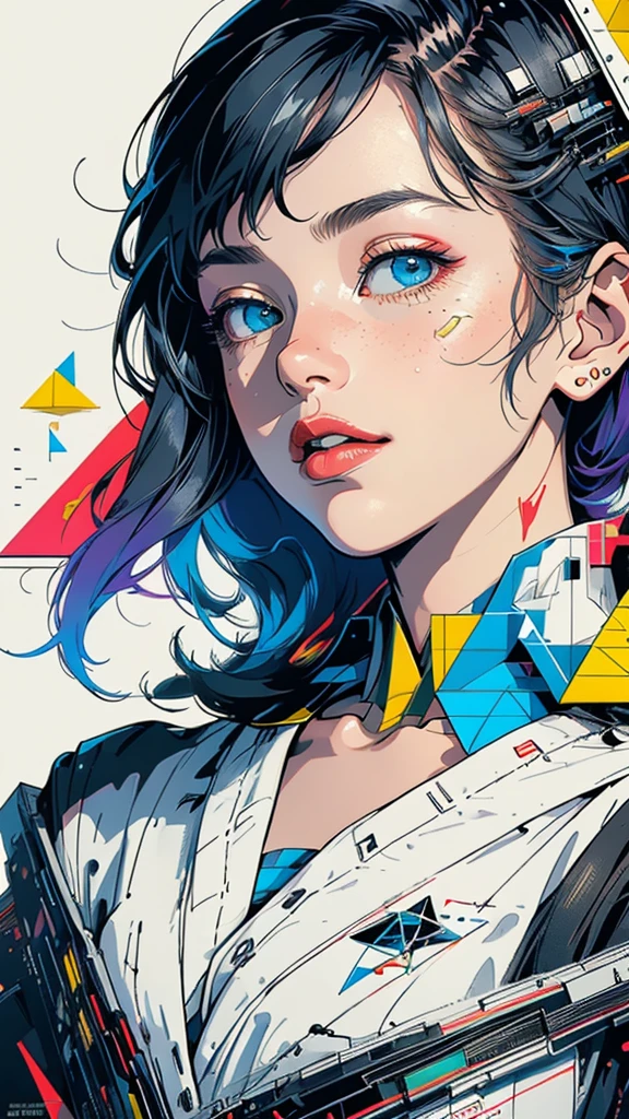 (((masterpiece, highest quality))),(((solo:1.2))),(((1girl:1.2))),32k wallpaper, very detailed, poster, vintage science fiction,(((((geometric cinematic movie poster))))), (bauhaus), shape,(((abstract))),(mid century modern),movie poster,(((((portfolio))))),(((((Close-up))))),(((((bust up))))),((((more various angle)))),(((highlight))),Vast landscape,((((heterochromia)))),(((complete. detailed face))),(((Extremely talented))),(((most complecated machine))),Colorful color scheme