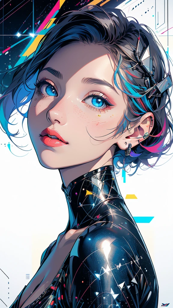 (((masterpiece, highest quality))),(((solo:1.2))),(((1girl:1.2))),32k wallpaper, very detailed, poster, vintage science fiction,(((((geometric cinematic movie poster))))), (bauhaus), shape,(((abstract))),(mid century modern),movie poster,(((((portfolio))))),(((((Close-up))))),(((((bust up))))),((((more various angle)))),(((highlight))),Vast landscape,((((heterochromia)))),(((complete. detailed face))),(((Extremely talented))),(((most complecated machine))),Colorful color scheme,(Cleavage)