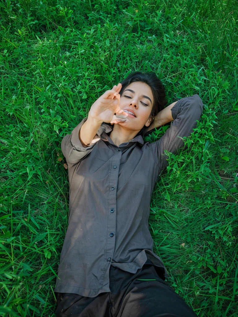 For the photo you uploaded, here are a few captions that might fit:

1. "Just reaching for the sky while staying grounded."
2. "Chilling with the earth beneath and the sky above."
3. "Lost in the grass, reaching for the stars."
4. "Finding peace in nature’s embrace."
5. "When the earth holds you, and the sky inspires you."

Let me know if you'd like any adjustments!