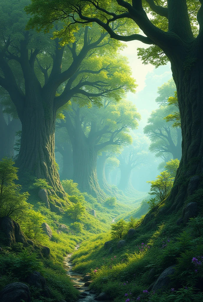 Beautiful erth with covered by green forest 
