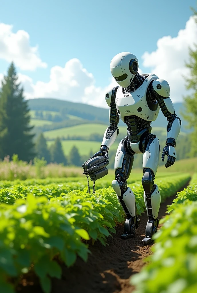 Robo working in a farm